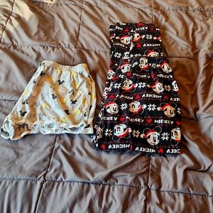 Women's Disney Mickey Mouse Pajama pants and pajamas shorts,  size medium.
